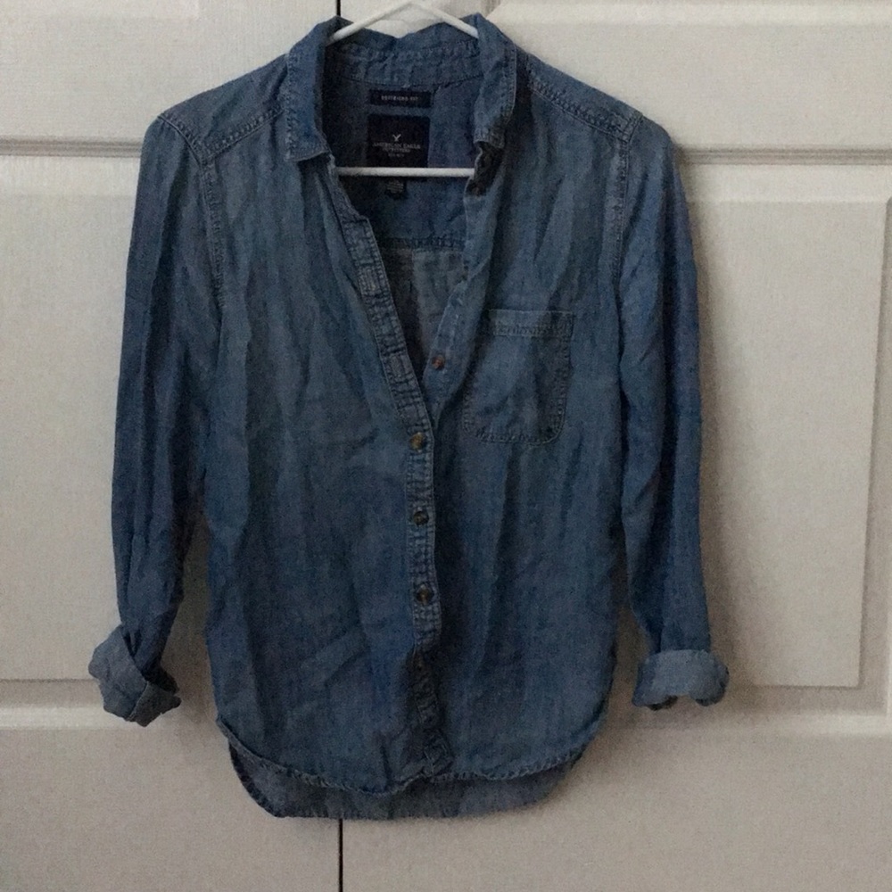 Jean, button down shirt